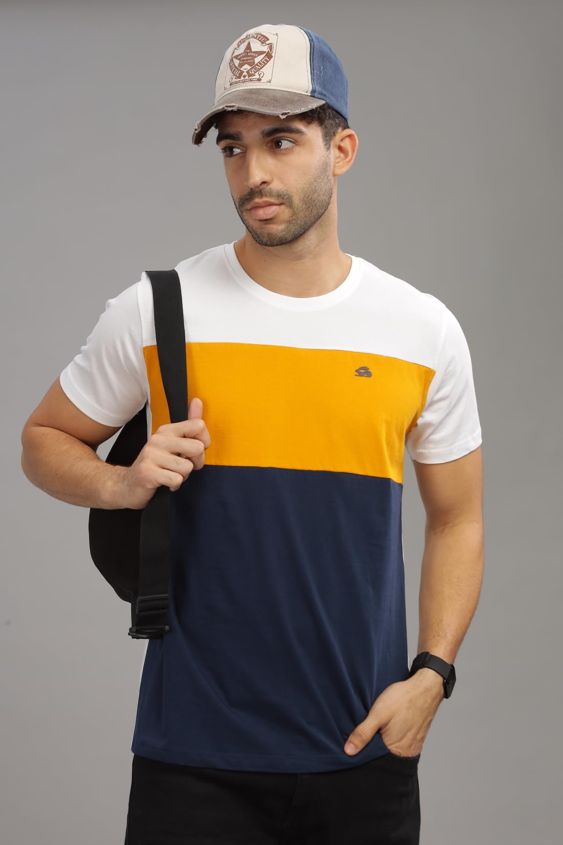 ADRO Tshirt for MenMulti Color T-Shirt for MenCotton T-ShirtMens TshirtRN8-24-WHMUNB