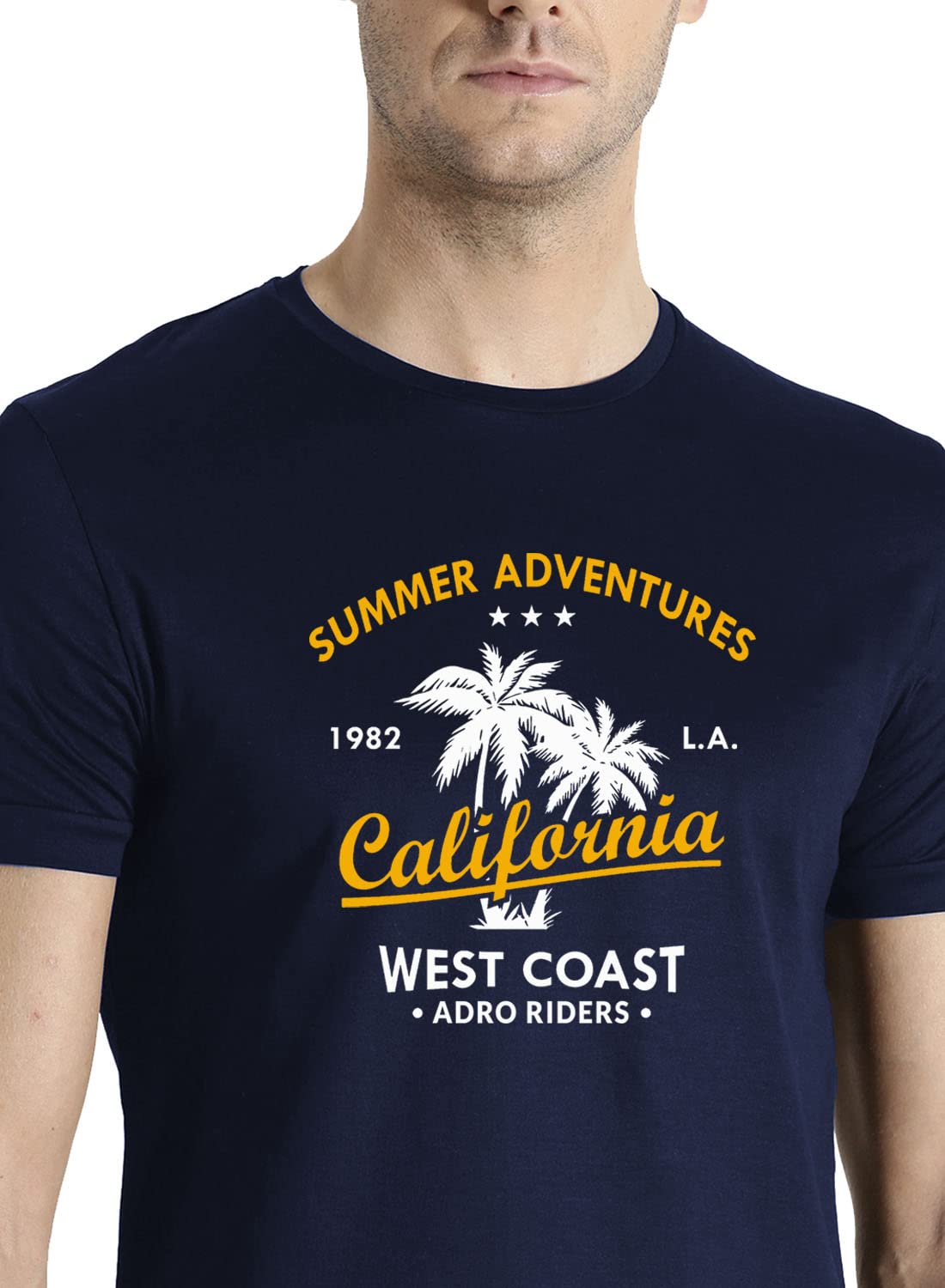 ADRO Summer Adventures California Mens Printed T-Shirt (RNR-M-CLL-NB_Navy)