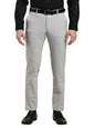 Turtle Men 4 Way Stretch Slim Fit Solid Grey Melange Flat Front Formal Trouser
