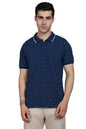 Dennis Lingo MenS Cotton Blue Micro Print Polo T-Shirt