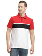 Turtle Men Knitted Red/White Printed Polo T-Shirt