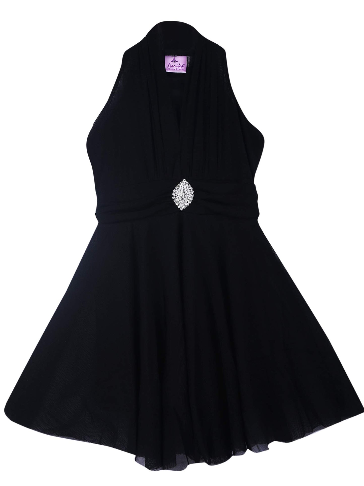 Aarika Girls Self Design Birthday Special Frock Black