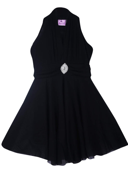 Aarika Girls Self Design Birthday Special Frock Black