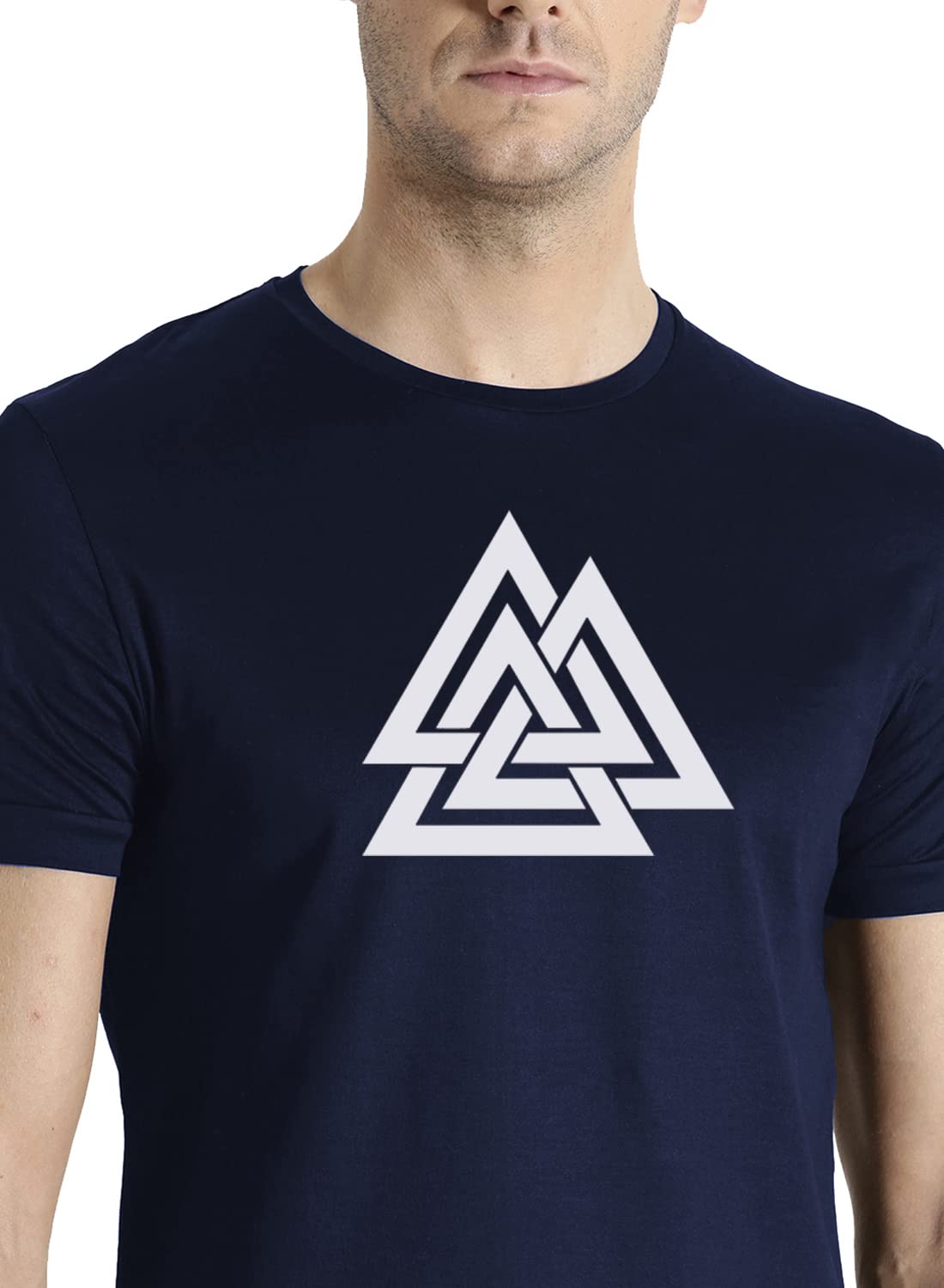 ADRO Triangle Mens Printed T-Shirt (RNR-M-TKT-NB_Navy)