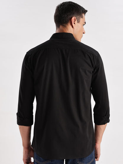 ADRO Cargo Shirts for Men | Double Pocket Mens Casual Shirt | 100% Cotton Plain Shirts | Full Sleeve Shirt | Summer - Regular Fi