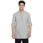 Fabindia Men Cotton Slim Fit Striped Short Kurta Grey_Xs