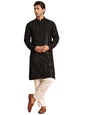 Jompers Mens Embroidered Sequined Viscose Straight Kurta Pyjama Set