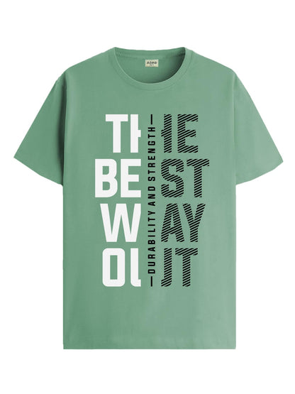 ADRO Motivational Quote Printed T-Shirt for Men - 100% Cotton, Regular Fit, Soft Breathable Fabric | RN23-M-BEST-PT