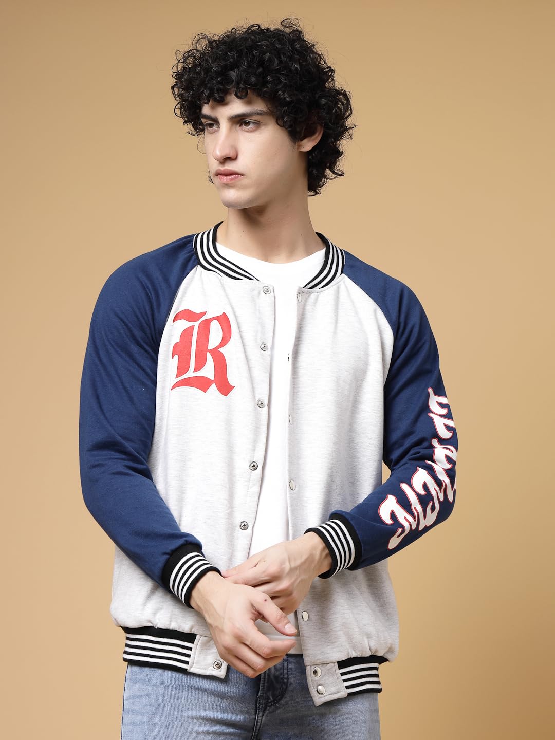 Rigo Varsity Jacket for Men | Streetwear Varsity Jacket | Puff Print Varsity Jacket | Oversized Varsity Jacket for Men
