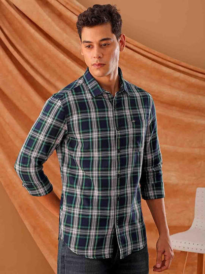 The Indian Garage Co Mens Slim Fit Shirt (1223-SHCHYD-10-01_Blue