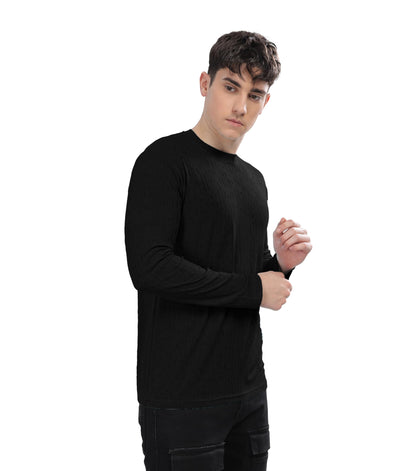 SHODOX Mens Solid Polycotton Round Neck Full Sleeve Regular fit Tshirt (Pack of 1)