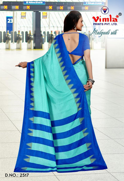 Vimla WomenS Mysore Crepe Silk Uniform Saree With Printed 6 Yard Length And Unstitched Blouse Piece Office Wear Saree
