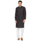 Fabindia MenS Cotton Geometric Slim Kurta_Black_Xs
