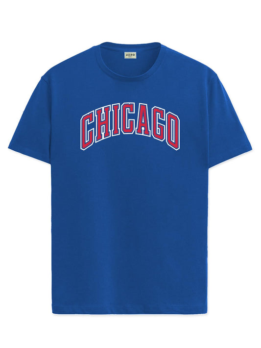 ADRO Mens T Shirt Urban Style Tshirt Printed with Chicago Design - HighQuality Cotton & Eye Catching Print Stylish T-Shirt for M