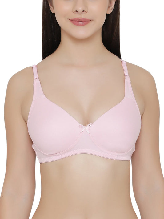 Clovia WomenS Cotton Wirefree Full Cup Coverage Bra (Br0636P22_Pink 2_36D)