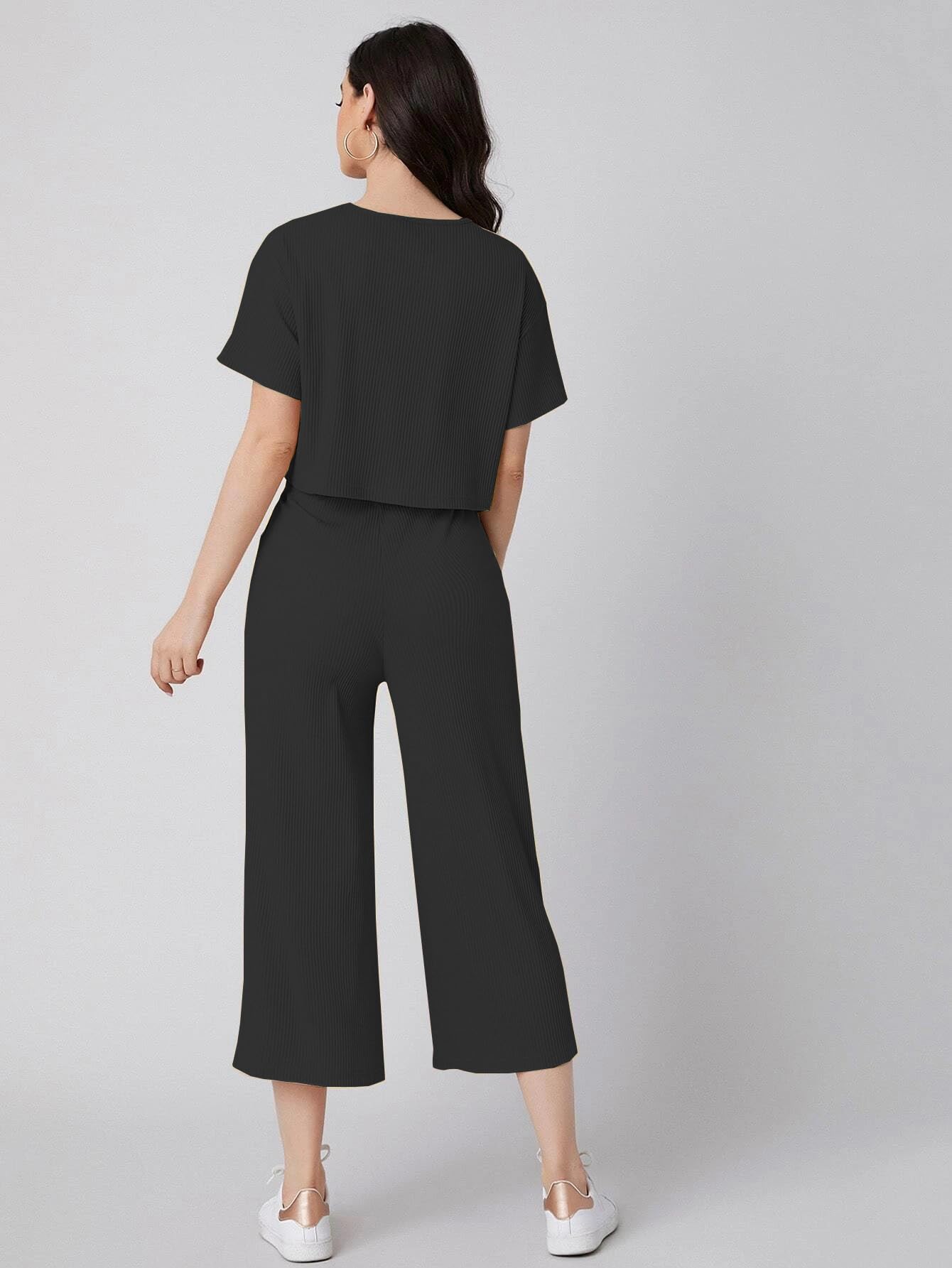Leriya Fashion Women Co Ord Set | Ribbed Pajama Set | Casual Wear Pant Top Set | Fancy Co-Ord Set | Pack Of 2 | Drop Shoulder Kn