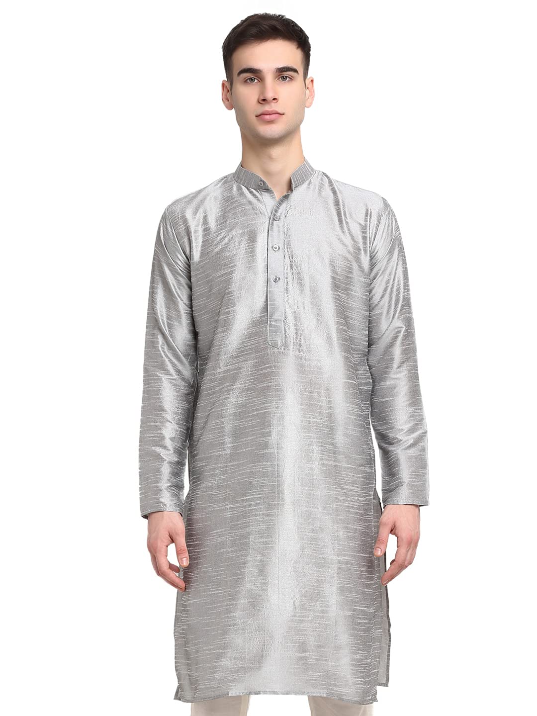 Jompers Mens Dupion Silk Solid Kurta