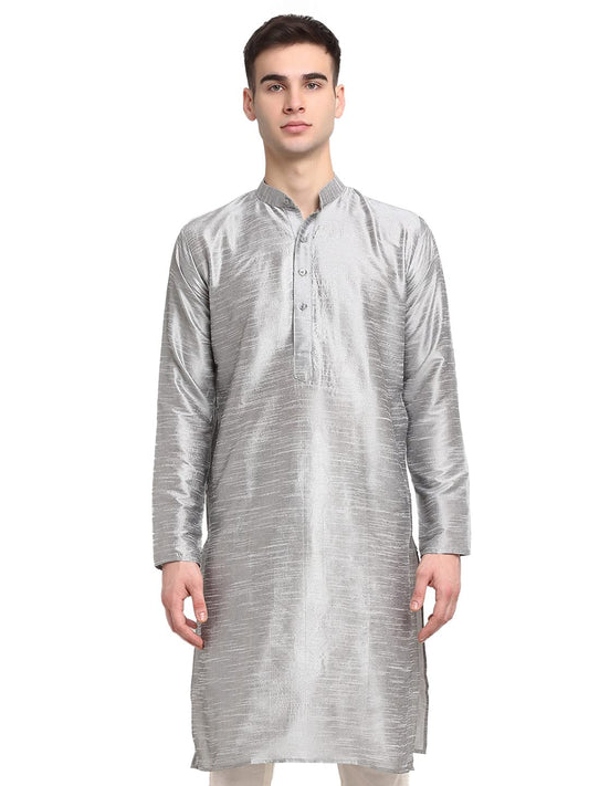 Jompers Mens Dupion Silk Solid Kurta