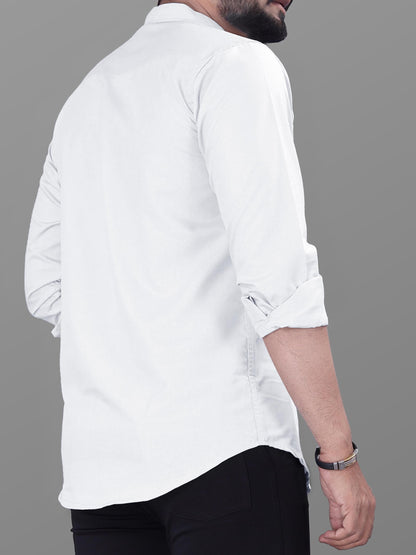 Noble Monk MenS Regular Fit Formal Shirt |Full Sleeve MenS Shirt White