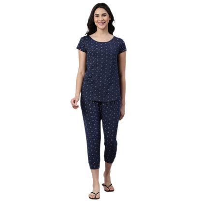Enamor EC16 Home Tee and Capri Set for Women with All Over Print