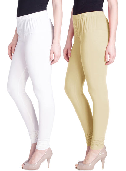 Lyra Cotton Premium Churidar Leggings For Women (Pack Of 2)