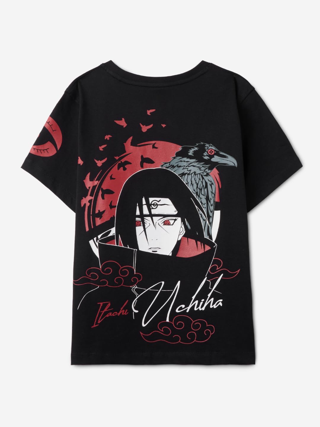 The Souled Store Naruto: Itachi Boys Short Sleeves Round Neck Black Graphic Printed Regular Fit Cotton T-Shirts (2-8 Yrs)