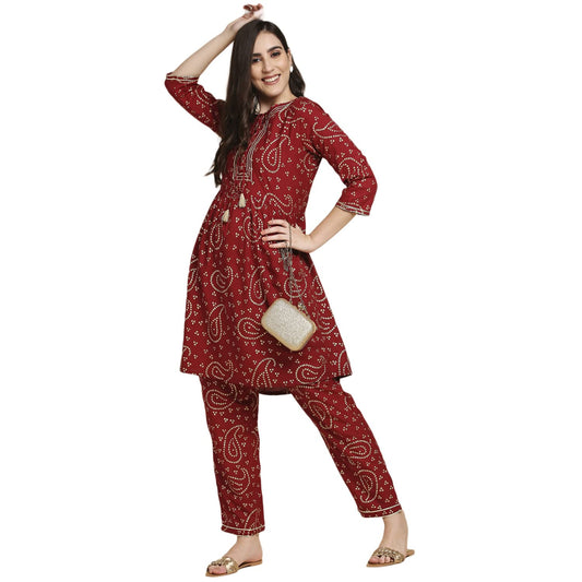 anubhutee Women Rayon Regular Kurta with Trouser Set