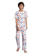 T2F Boys Cotton Pajama Set White