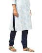 Fabindia Women's Navy Viscose Silk Solid Slim Fit Churidar