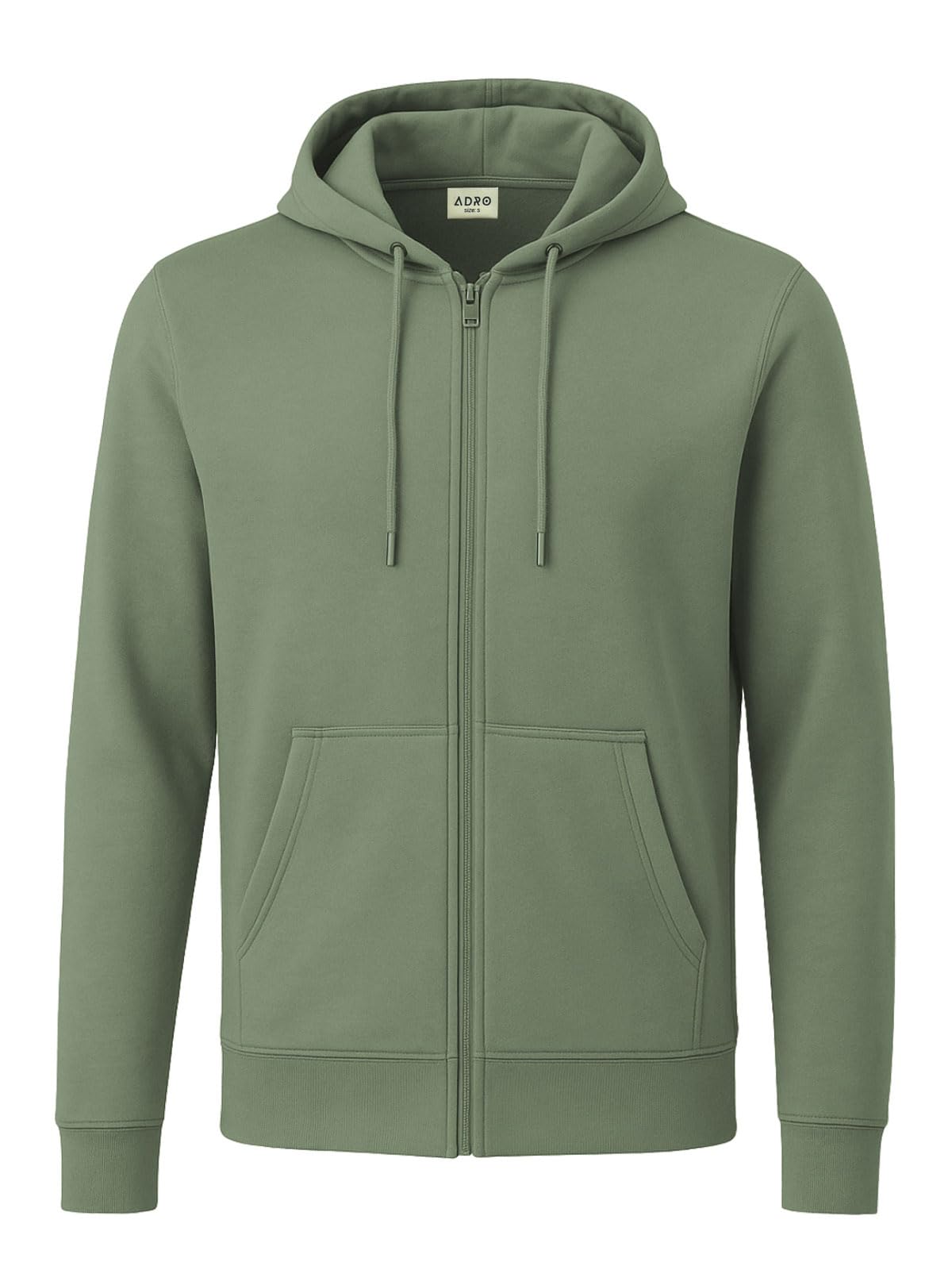 ADRO Men's Cotton Neck Hooded Sweatshirt (ZHH-24-PLN-PT_Pista