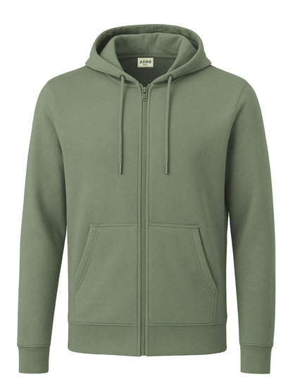 ADRO Men's Cotton Neck Hooded Sweatshirt (ZHH-24-PLN-PT_Pista