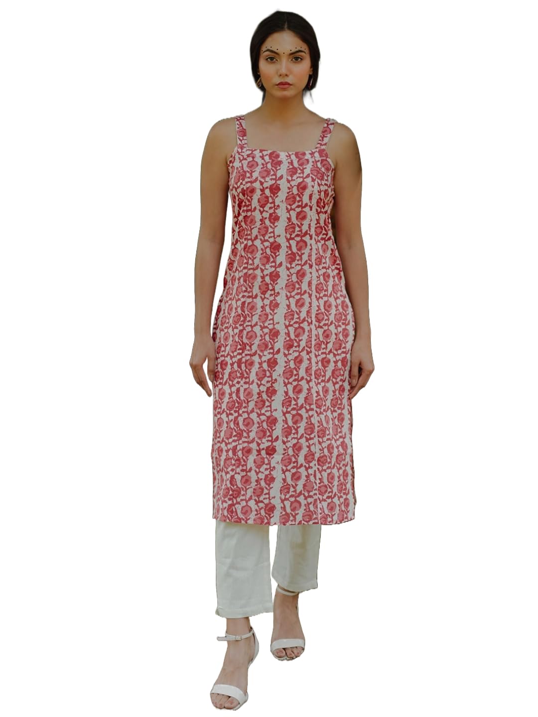 ANNI DESIGNER Womens Rayon Blend Straight Printed Kurta (KMG RED_XL_Red_X-Large)