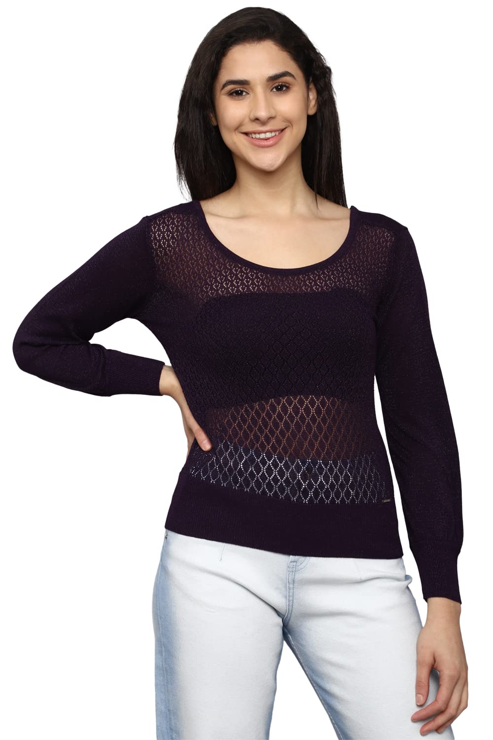 Allen Solly Women Solid Full Sleeve T-Shirt