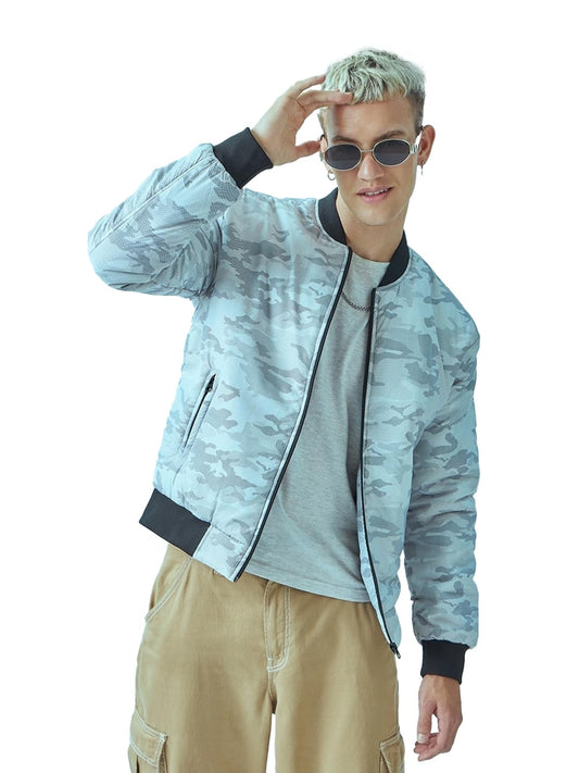 Bewakoof Mens Aop Regular Fit Full Sleeve Round Neck Nylon Jacket_596277_Grey_4XL