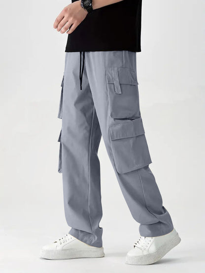 Indoprimo Regular Casual Pants (Denver-Cargo Men_Grey