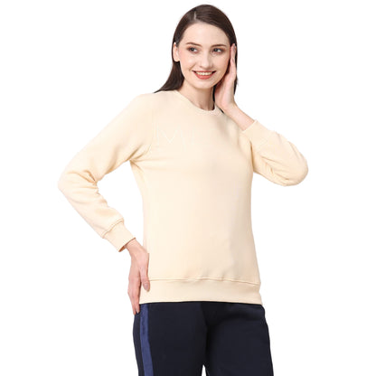 Sweet Dreams Women Solid Full Sleeve Sweat Shirt