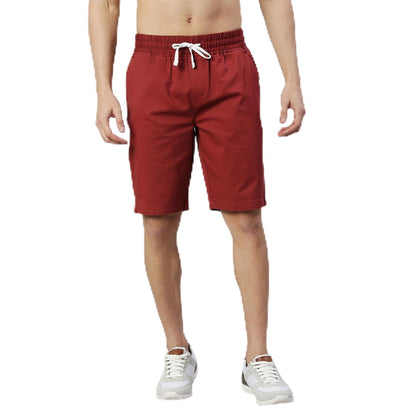 Thomas Scott Mens Solid Slim Fit Shorts Wine
