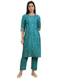 W For Woman Pink Glitter Printed Embroidered Straight Kurta