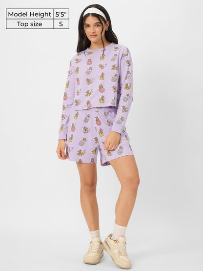 The Souled Store Official Tom and Jerry : Jerry Wants A Snack Short Sleeve Round Neck Slim Fit Cropped Tops for Women and Girls