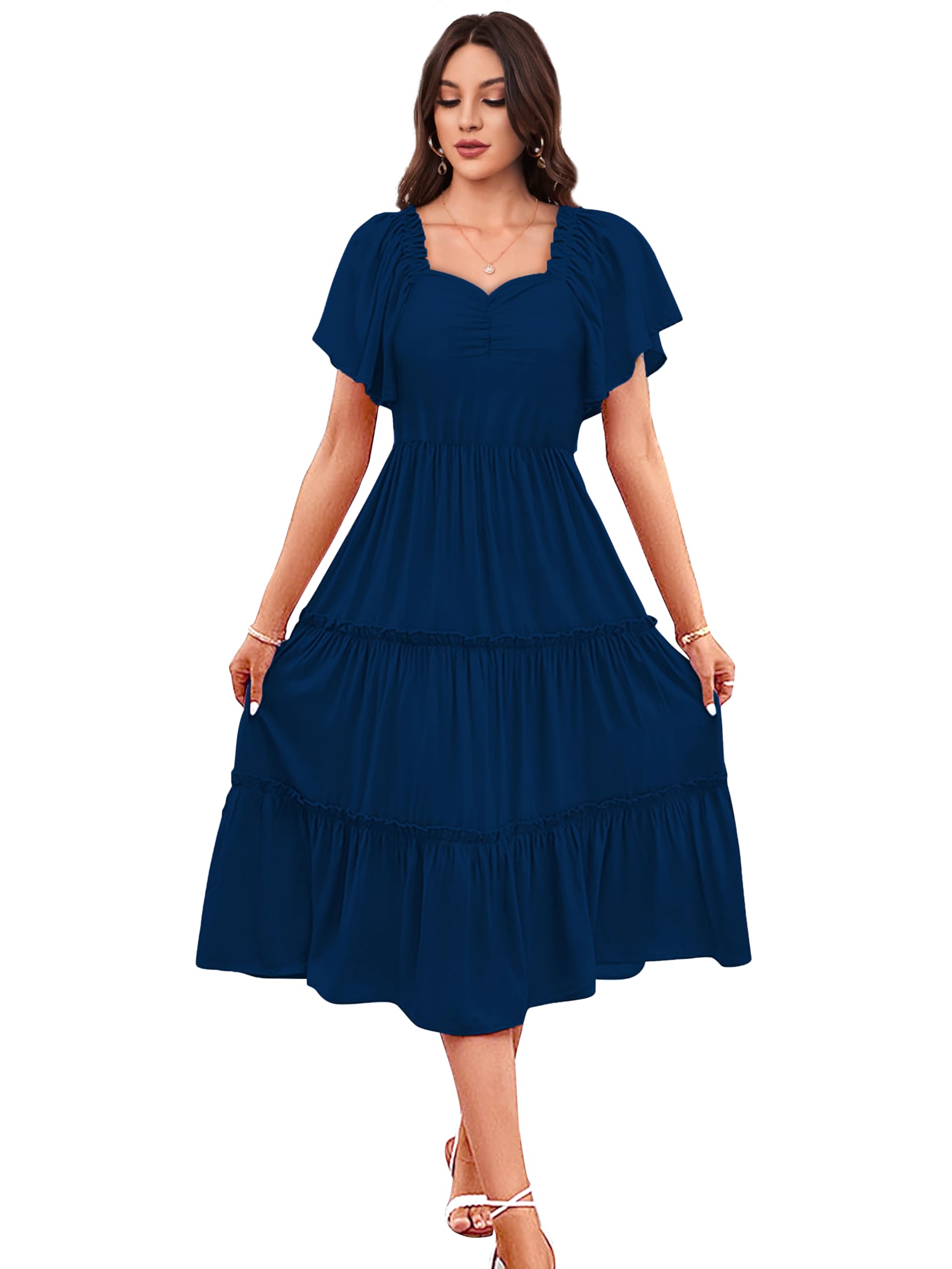 Toochki Dress For Women | Dresses For Women | Women Dress | Teal Blue Dress For Women | Midi Dress For Women | One Piece Dress F