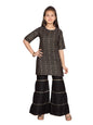 Aarika Girls Black Colour Kurti Sharara Set