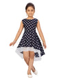 Aarika Girl's Cotton Blend Skater Knee-Length Dress (MD-21907_Navy Blue_28)