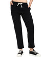 Shasmi Womens Black Front Tie Loose Fit Corduroy Baggy Long Slacks Chino Pants with Slant Pocket Simple Casual Trousers, Going