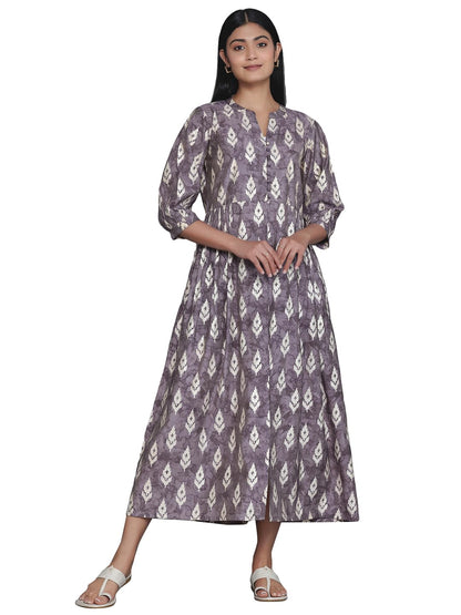 Libas WomenS Silk Fit And Flare Maxi Dress (26932_Mauve
