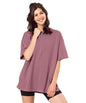 SHODOX Bio-Washed Anti Bacterial 100% Pure Cotton Womens Oversized Solid T-Shirt | Cozy Soft, Less Wrinkles Loose Fit, Drop Shou