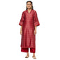 Fabindia WomenS Cotton Silk Woven Regular Kurta_Maroon_S