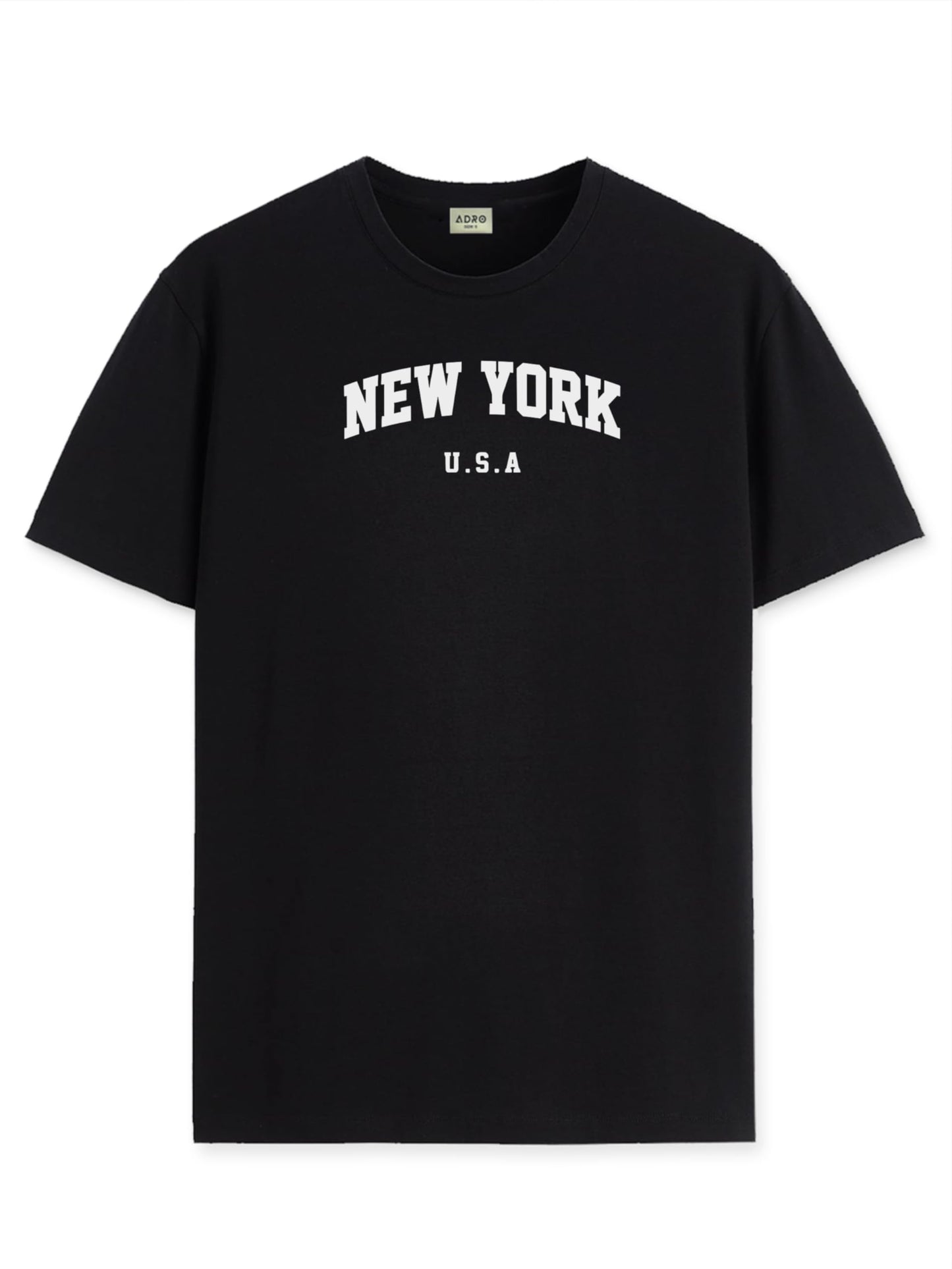 ADRO Mens Solid Regular Fit T-Shirt (RN24-NEW-BL_Black