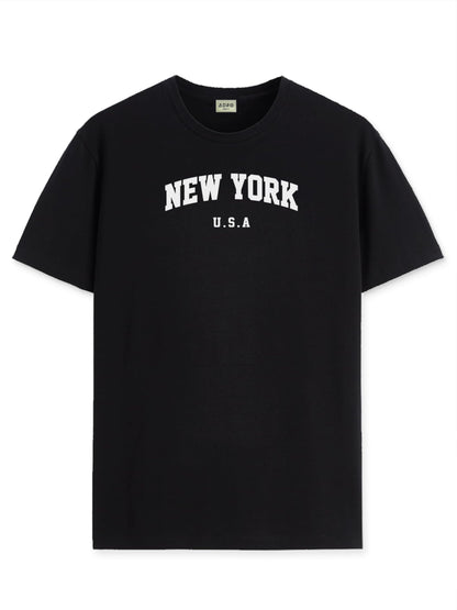 ADRO Mens Solid Regular Fit T-Shirt (RN24-NEW-BL_Black