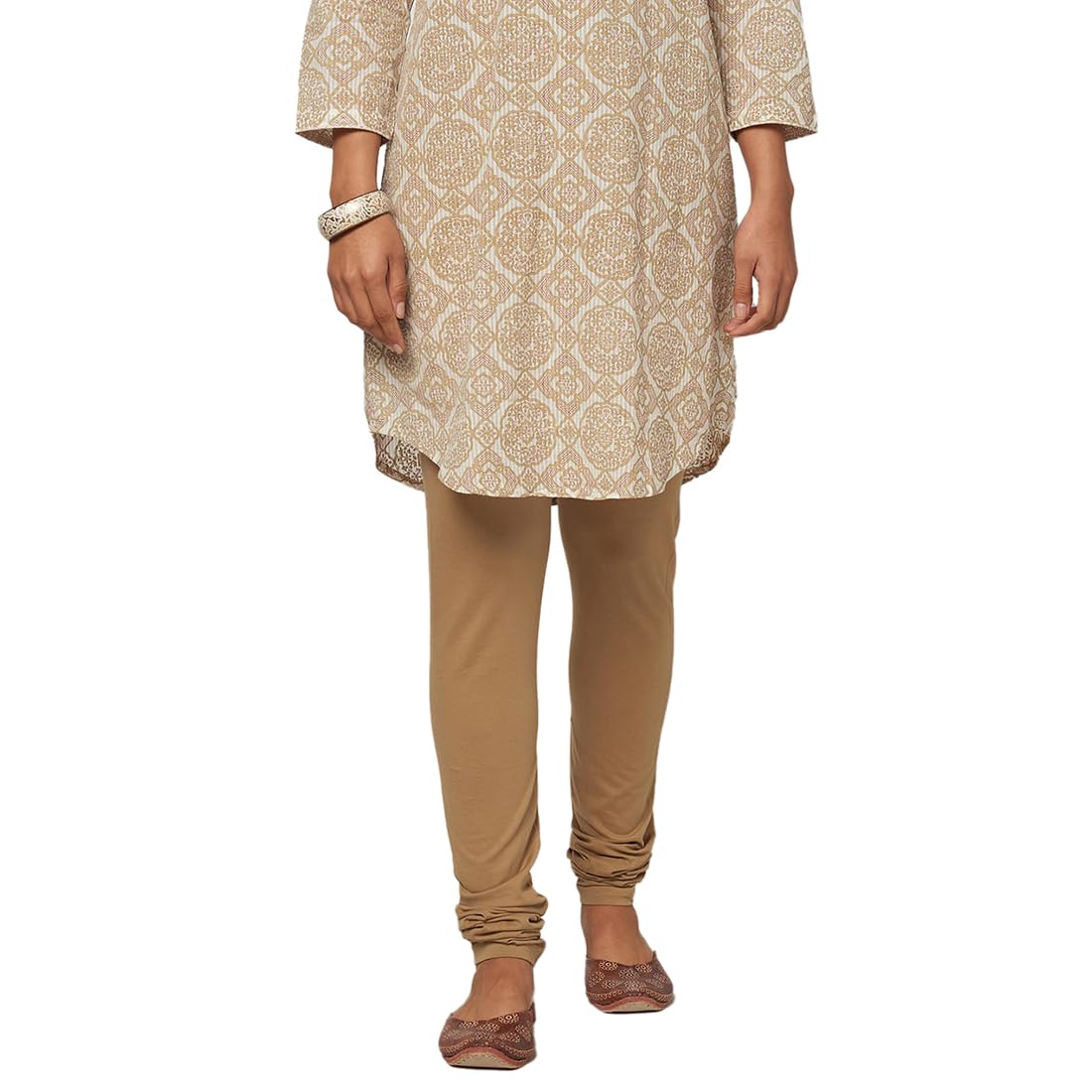 Fabindia WomenS Cotton Churidar (2103222Beige_Beige