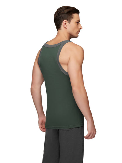 XYXX Mens Super Combed Cotton Square Neck Knitted Vest - High Moisture Absorbing Innerwear for Men with Anti-Bacterial Silver F